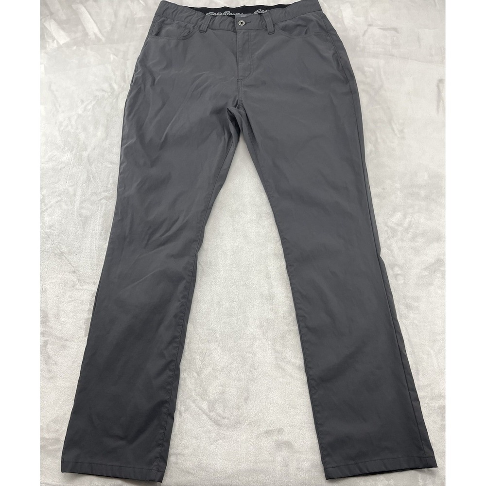 Eddie Bauer Trek Nylon Pants Men 38x34 Gray Stretch Water Repellent Performance